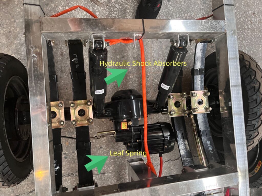 Amortecedores hidráulicos/pneumáticos para triciclo elétrico de carga