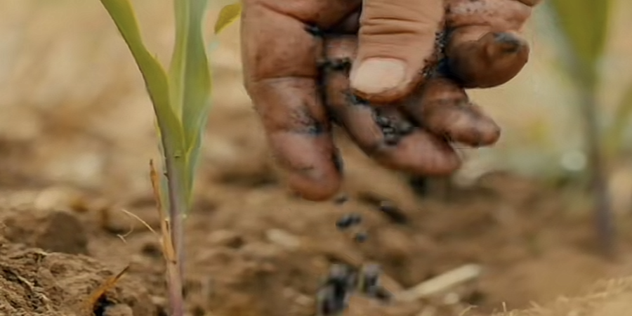 Farmers planting seeds