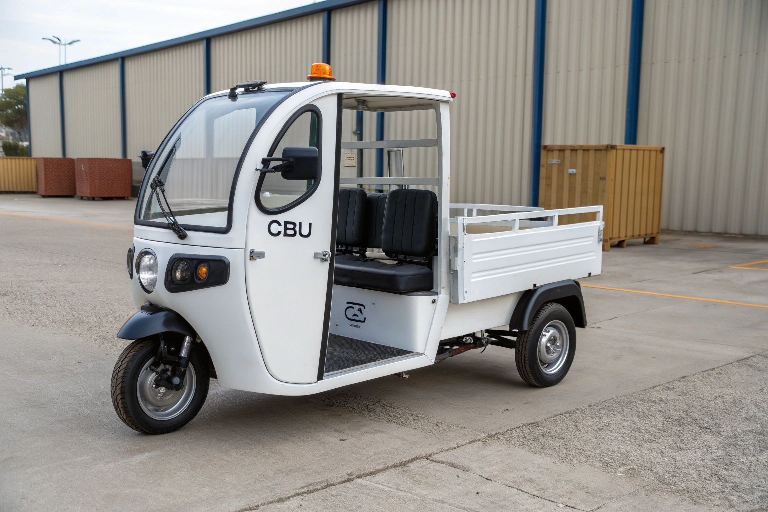 A completely built up electric cargo tricycle ready for import