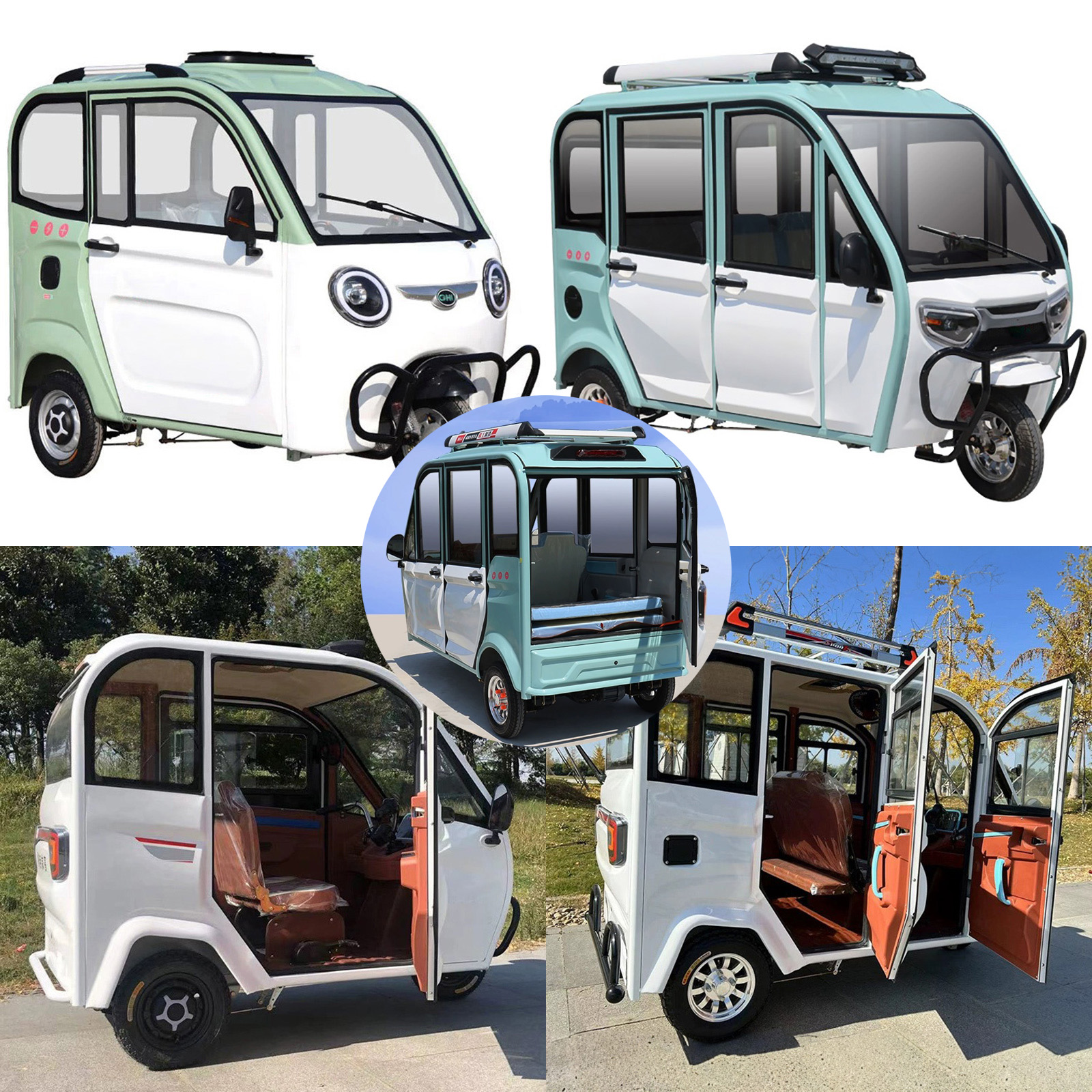 2 doors and 5 doors enclose electric trike scooter