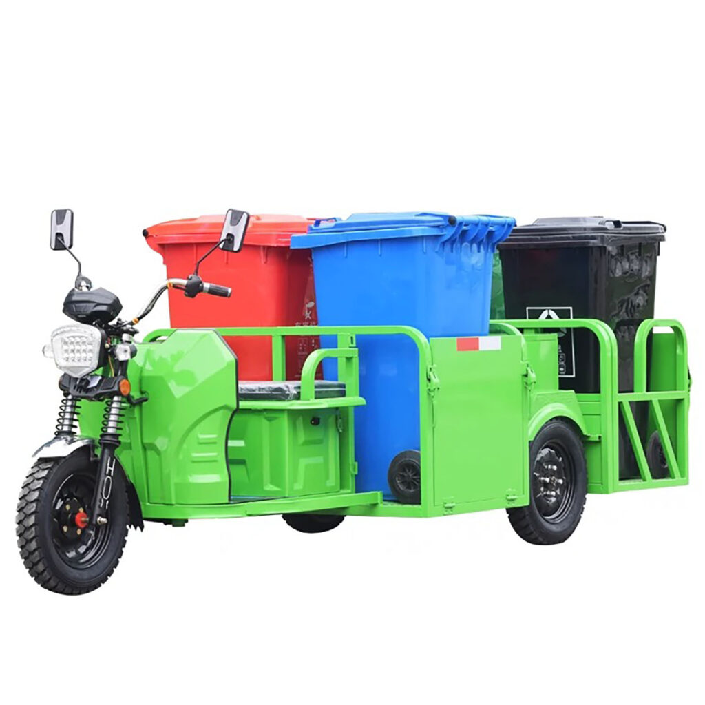 elektrikli çöp üç tekerlekli bisiklet taşıma 4 çöp tenekesi