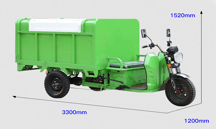 size of the gabrage tricycle