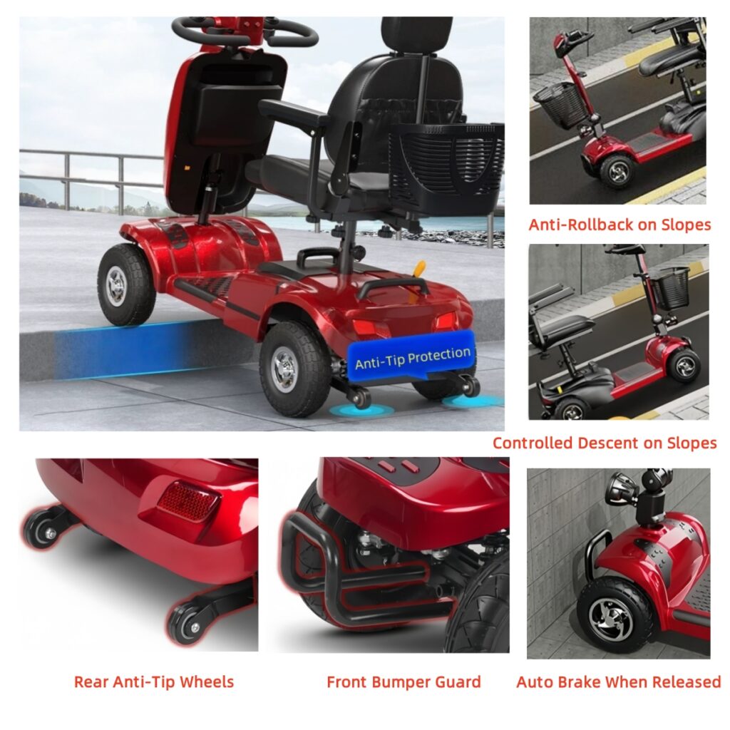 Built-in Safety & Stability Design mobility scooter
