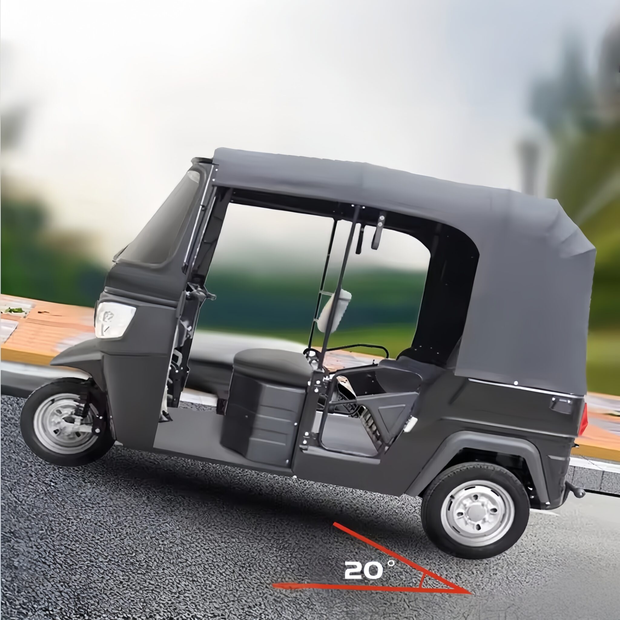 black color electric passenger tuk