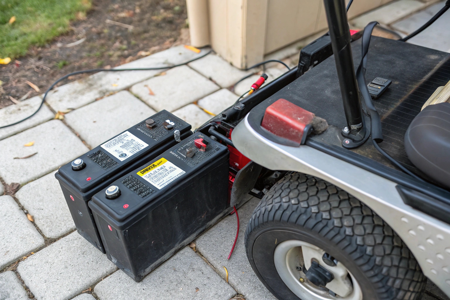A mobility scooter battery gauge dropping quickly from full to empty
