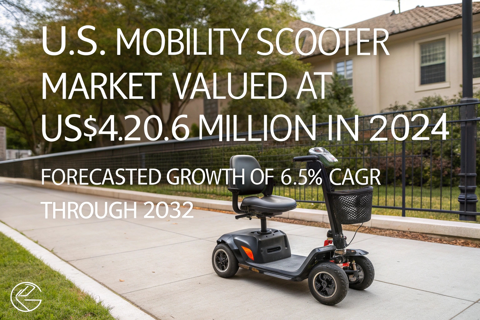 A line graph showing the steady growth of the U.S. mobility scooter market from 2024 to 2032