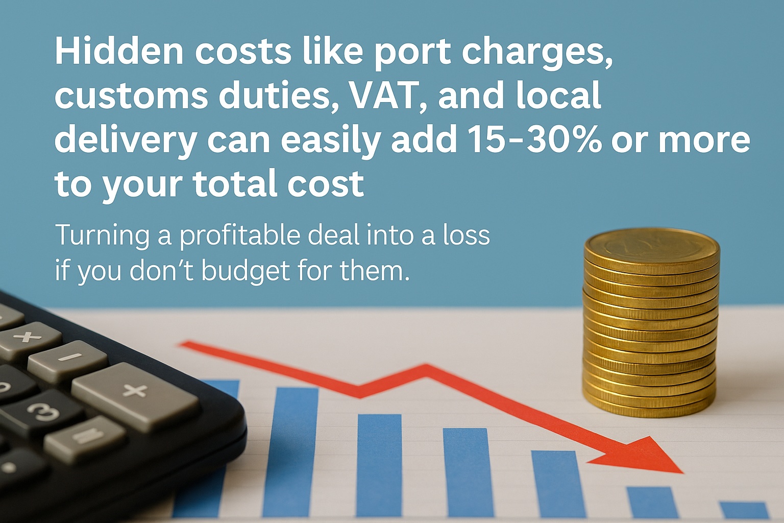 a diagram showing how FOB price becomes a much larger final Landed Cost
