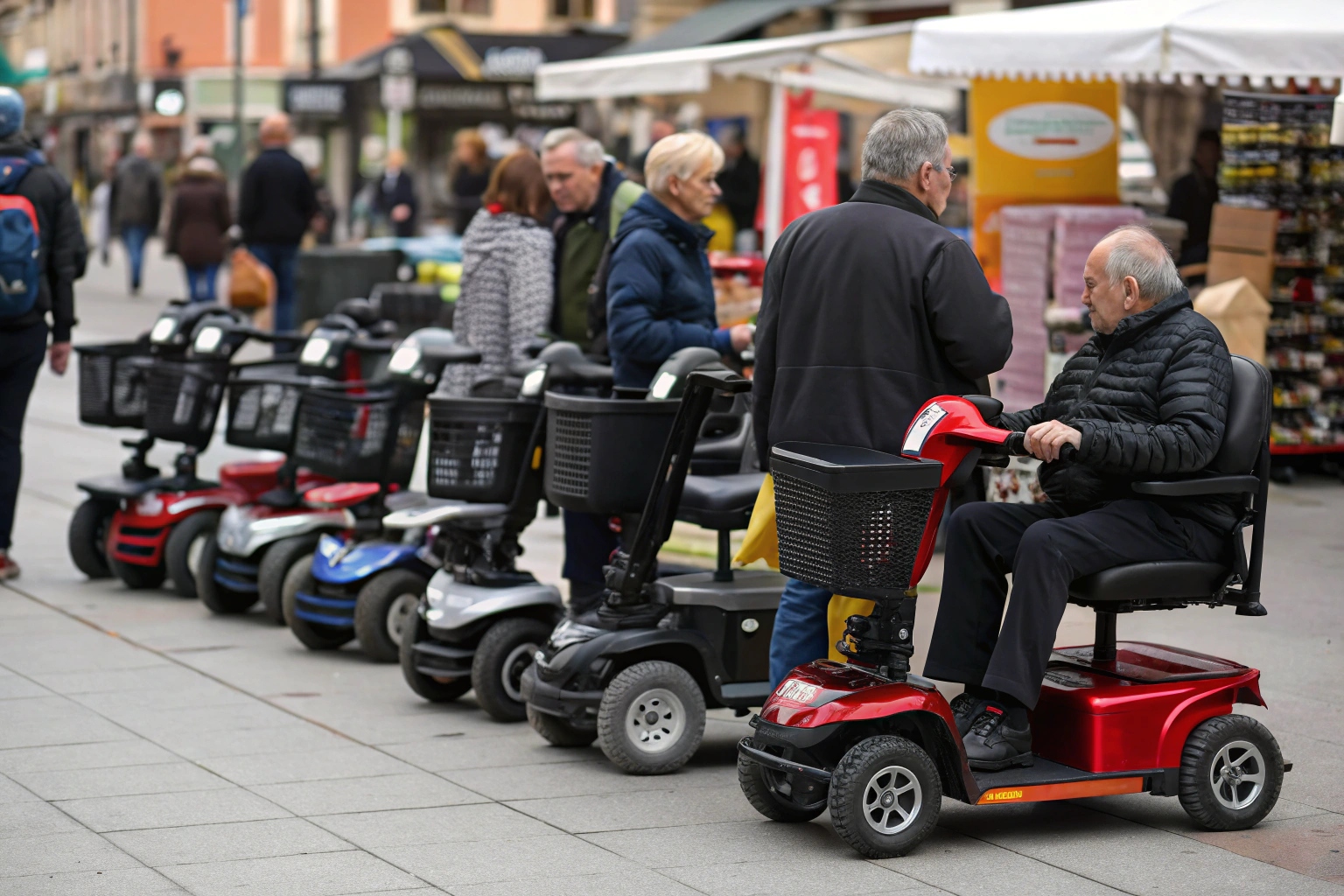 A line graph showing the strong upward trend of the global outdoor mobility scooter market from 2023 to 2032