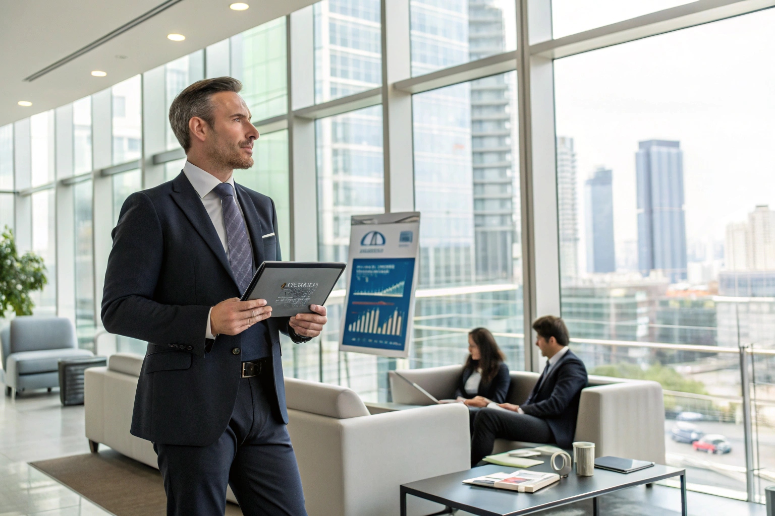 a checklist showing items like financial stability, sales network, and marketing plan