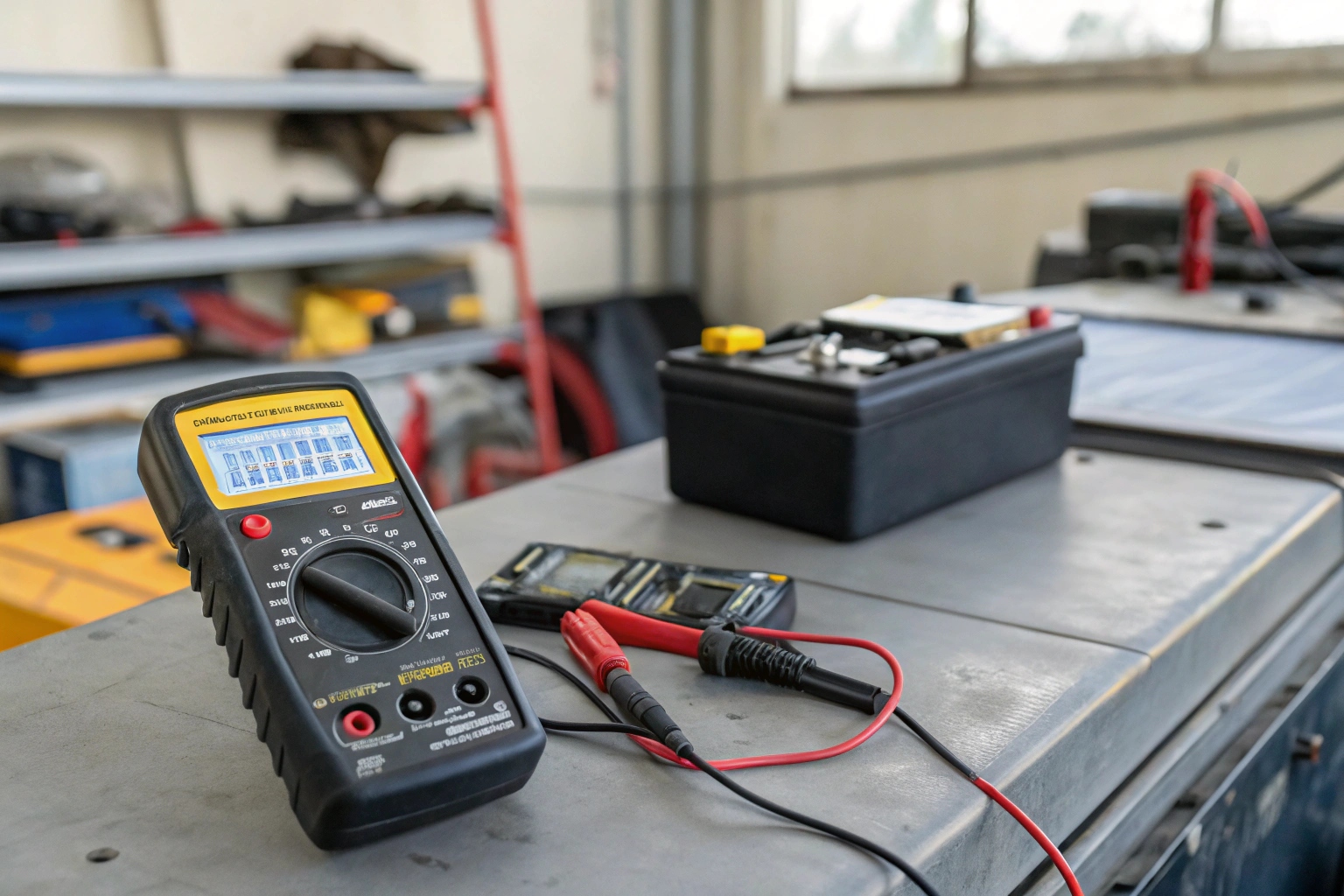 a technician using a digital multimeter on an electric tricycle's wiring
