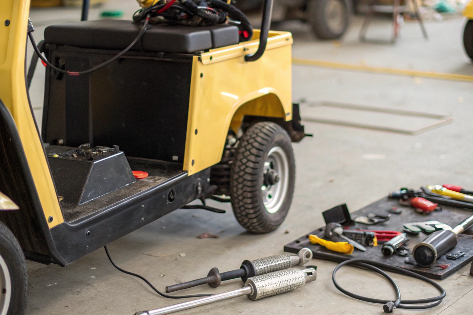 A close-up of a poorly made e-rickshaw motor with visible defects
