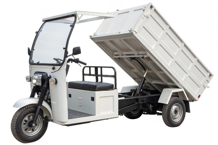 A side-by-side comparison of a hydraulic, electric, and manual dump mechanism