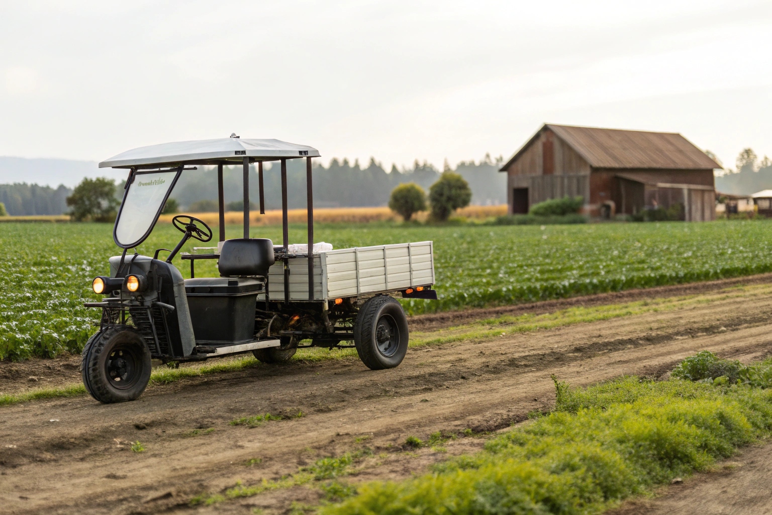 A chart comparing the annual operating costs of a diesel utility vehicle vs. an electric tricycle