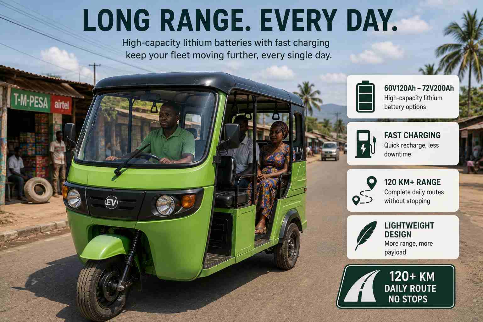 Electric Keke Battery Range electric passenger tricycle battery charging station